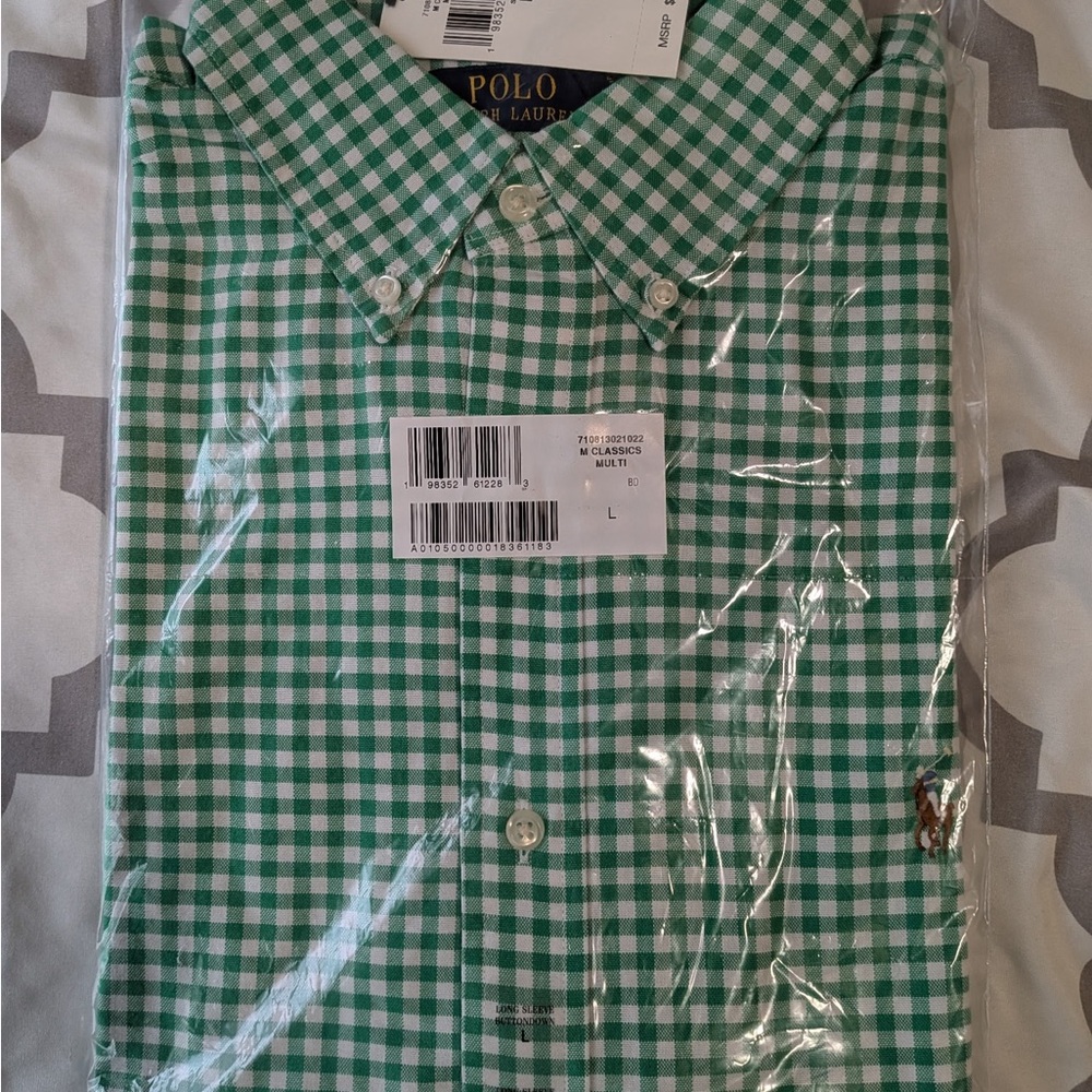Polo by Ralph Lauren Green Plaid Men's Shirt